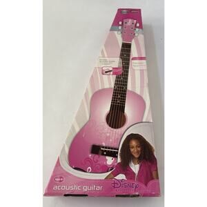 Disney Princess Washburn Acoustic Guitar Wooden Pink Box EUC 30" Steel String